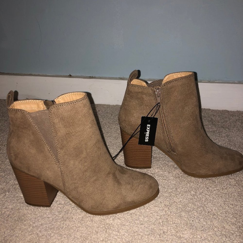 Express tan heeled boots
